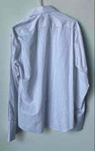 Load image into Gallery viewer, William Cheng & Son Mens Blue Pinstripe Long Sleeve Button-Up Shirt No Size