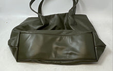 Load image into Gallery viewer, Neiman Marcus Womens Green Leather Double Handle Slouchy Shoulder Tote Bag