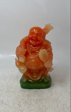 Load image into Gallery viewer, Vintage Orange Resin Laughing Collectible Buddha Glass Figurine