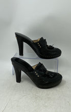Load image into Gallery viewer, Michael Kors Womens Black Leather Slip-On Block Mule Heels Size 6.5 M