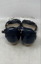 Load image into Gallery viewer, Giani Bernini Womens Navy Blue Leather Wedge Heel Ankle Strap Sandals Size 6M