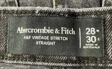 Load image into Gallery viewer, Abercrombie & Fitch Womens Black Button Front Straight Leg Jeans Size 28W X 30L
