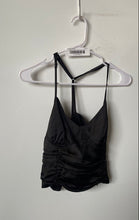 Load image into Gallery viewer, Forever 21 Womens Black Ruched Sleeveless V-Neck Camisole Tank Top Size Medium