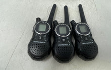 Load image into Gallery viewer, Set Of 3 Pcs Motorola Black 2-Way Radio Walkie-Talkies W/ Accessories Not Tested