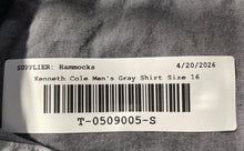Load image into Gallery viewer, Kenneth Cole Mens Gray Long Sleeve Spread Collar Dress Shirt Size 16 32-33