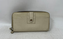 Load image into Gallery viewer, Dooney & Bourke Womens Beige Pebble Grain Leather Inner Divide Zip-Around Wallet