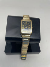 Load image into Gallery viewer, Anne Klein Women's Watch AK/5046 Gold-Tone Rectangular Black Dial