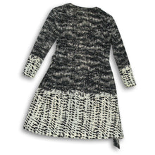 Load image into Gallery viewer, BCBGMAXAZRIA Womens Adele Black Beige Long Sleeve V-Neck Wrap Dress Size S