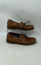 Load image into Gallery viewer, Timberland Mens Brown Leather Stitching Moc Toe Lace-Up Boat Shoes Size 8.5M