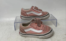 Load image into Gallery viewer, Vans Kids Old Skool V 508731 Pink White Low Top Hook & Loop Sneaker Shoes Size 4