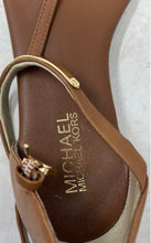Load image into Gallery viewer, Michael Kors Womens Brown Leather Ankle Strap Flat Thong Sandals Size 7.5M