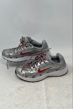 Load image into Gallery viewer, Nike Girls P-6000 HV5064-002 Silver Gray Red Lace-Up Sneaker Shoes Size 4Y