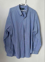 Load image into Gallery viewer, Ralph Lauren Mens Blue Striped Long Sleeve Collared Button-Up Shirt Size XXL