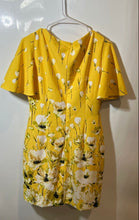 Load image into Gallery viewer, Kasper Womens Yellow White Printed Back-Zip Sheath Dress Size 8