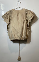 Load image into Gallery viewer, INC International Concepts Womens Beige Flutter Sleeve Cropped Blouse Top Size M