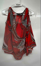 Load image into Gallery viewer, 7th Avenue Womens Red Printed Sleeveless Scoop Neck Blouse Top Size Large