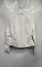 Load image into Gallery viewer, Baccini Womens White Full Zip Long Sleeve Pockets Motorcycle Jacket Sz PS W/Tag