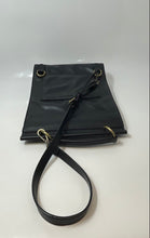 Load image into Gallery viewer, Cnoles & Design Womens Black Leather Top Handle Adjustable Strap Backpack