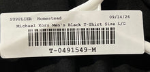 Load image into Gallery viewer, Michael Kors Mens Black Shoulder Stripes Short Sleeve Pullover T-Shirt Size L/G