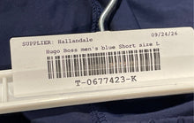Load image into Gallery viewer, Hugo Boss Mens Blue Flat Front Regular Fit Drawstring Waist Athletic Shorts Sz L
