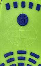 Load image into Gallery viewer, U.S. Divers Kids Fluorescent Blue Green Open Heel Fins Size Medium 1-4