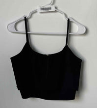 Load image into Gallery viewer, Express Womens Black Sleeveless Back Zip Layered Cropped Tank Top Size Medium