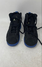 Load image into Gallery viewer, Nike Kids Air Jordan True Flight 343796-074 Black Blue Sneaker Shoes Size 13.5C