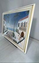 Load image into Gallery viewer, Tropical Coastal Beach Scene Signed Redmond Framed Oil On Canvas Painting