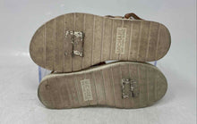 Load image into Gallery viewer, Michael Kors Girls Beige White Logo Print Open Toe Slingback Sandals Size 12