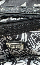 Load image into Gallery viewer, Guess Womens Tabbi Black Monogram Front Zip Pocket Adjustable Strap Backpack