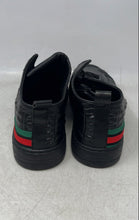 Load image into Gallery viewer, XU Feng Mens Black Croc-Embossed Leather Drawstring Sneaker Shoes Size 44