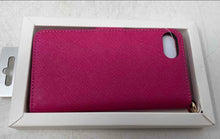 Load image into Gallery viewer, Michael Kors Womens Pink Leather Folio Phone Case For Apple iPhone 7 With Box