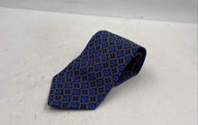 Load image into Gallery viewer, Valentino Cravatte Mens Blue Geometric Print Silk Adjustable Long Designer Tie