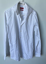 Load image into Gallery viewer, Hugo Boss Mens White Cotton Long Sleeve Collared Slim Fit Dress Shirt Sz 15 3/4