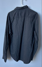 Load image into Gallery viewer, Calvin Klein Mens Gray Striped Cotton Long Sleeve Pockets Button-Up Shirt Size L
