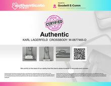 Load image into Gallery viewer, Authentic Karl Lagerfeld Paris Womens Silver Tone Adjustable Strap Crossbody Bag