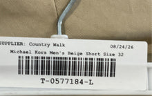 Load image into Gallery viewer, Michael Kors Mens Beige Flat Front Regular Fit Stretch Chino Shorts Sz 32 w/ Tag