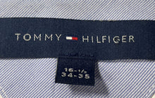 Load image into Gallery viewer, Tommy Hilfiger Mens Blue White Striped Long Sleeve Dress Shirt Size 16.5