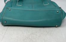 Load image into Gallery viewer, Fossil Womens Aqua Green Leather Bottom Studs Double Handle Shoulder Bag