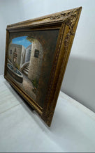 Load image into Gallery viewer, Mediterranean Courtyard Water Fountain By W. Adam Signed Framed Oil Painting
