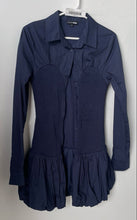 Load image into Gallery viewer, Fashion Nova Womens Blue Cotton Long Sleeve Natalia Bubble Shirt Dress Size S