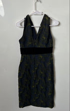 Load image into Gallery viewer, M.S.S.P. Womens Green And Blue Leaf Print Back Zip Sheath Dress Size XS