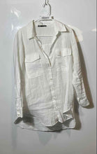 Load image into Gallery viewer, Zara Womens White Long Sleeve Pockets Collared Button-Up Shirt Size Medium