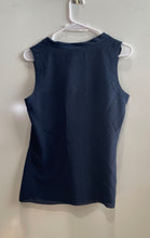 Load image into Gallery viewer, Tory Burch Womens Blue Silk Sleeveless Scoop Neck Regular Fit Tank Top Size 2