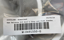 Load image into Gallery viewer, New Balance Girls 515 PC515PNK Gray Pink Lace-Up Sneakers Shoes Size 2.5M
