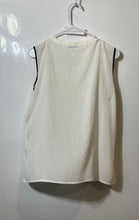 Load image into Gallery viewer, Calvin Klein Womens White Black Outline Sleeveless Split Neck Tank Top Size L