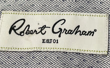 Load image into Gallery viewer, Robert Graham Mens Blue Printed Long Sleeve Collared Dress Shirt Size 16.5 42