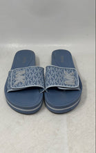 Load image into Gallery viewer, Michael Kors Womens Palmer Blue Open Toe Slip-On Flat Slide Sandals Size 6M