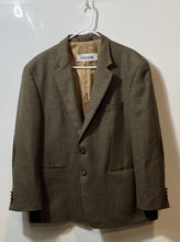 Load image into Gallery viewer, Macy's Mens Brown Houndstooth Wool Long Sleeve Notch Two-Button Sport Coat 44S