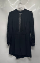 Load image into Gallery viewer, Zara Womens Black Long Sleeve Mock Neck Open Back Short One-Piece Romper Size M